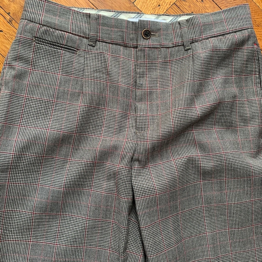 Classic houndstooth plaid trousers